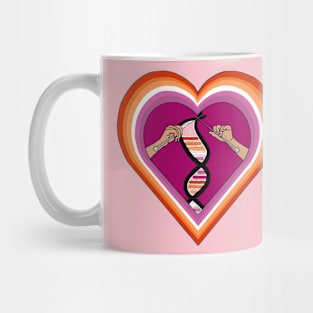 Lesbian Pride Knitted DNA Heart Mug